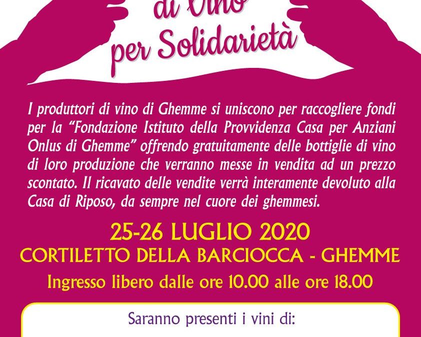 Un sorso di vino per solidarietà